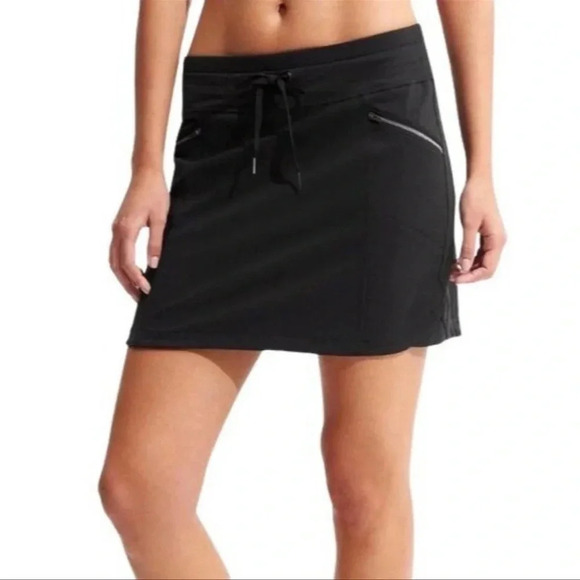 Athleta Black Zipper Front Tie Mini Skort Size XS GUC - Picture 1 of 9